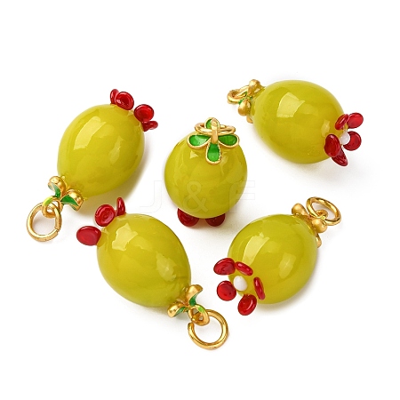 Handmade Lampwork Pendants LAMP-Z012-01G-04-1