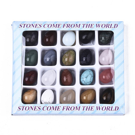 Natural & Synthetic Mixed Gemstone Egg Stone G-N0327-007-1