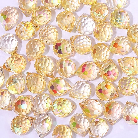 50Pcs Teardrop Transparent Glass Charms PW-WGCC72C-12-1