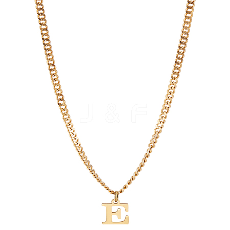 1Pc 304 Stainless Steel Letter Pendant Necklaces NJEW-LP0001-33E-G-1