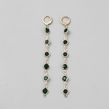 Alloy Flat Round Tassel Leverback Earrings EJEW-WH0020-35A-1