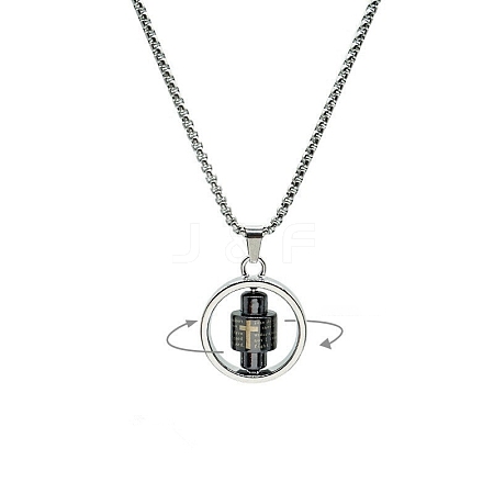 Alloy Rotating Pendant Necklaces PW-WG11399-01-1