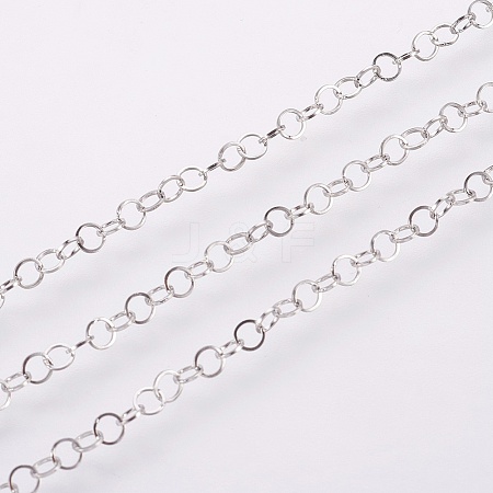 Tarnish Resistant 304 Stainless Steel Rolo Chains CHS-F003-16P-A-1