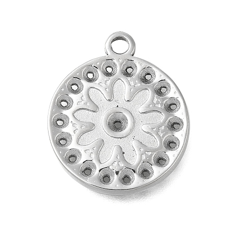 304 Stainless Steel Pendant Rhinestone Settings STAS-D192-14P-1