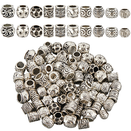 100Pcs 10 Styles Alloy European Beads FIND-SP0003-96-1