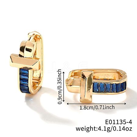 Geometric U-shaped Brass Hoop Earrings for Women SW5755-4-1