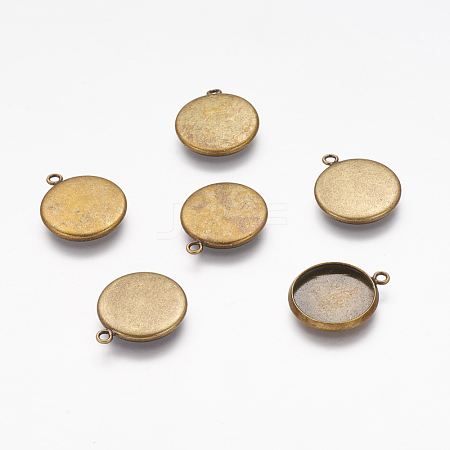 Brass Pendant Cabochon Settings X-KK-B534-AB-1