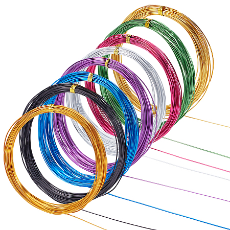 8 Rolls 8 Colors Flat Aluminum Wire AW-BC0003-40-1