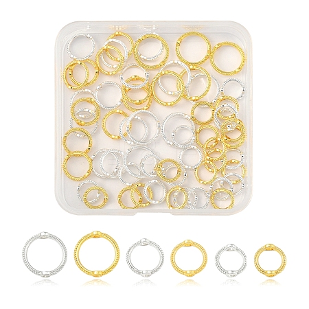 60Pcs 3 Styles Rack Plating Alloy Bead Frames FIND-FS0003-46-1