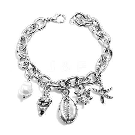 Ocean Theme Alloy & Imition Pearl Bracelets RC9279-1-1