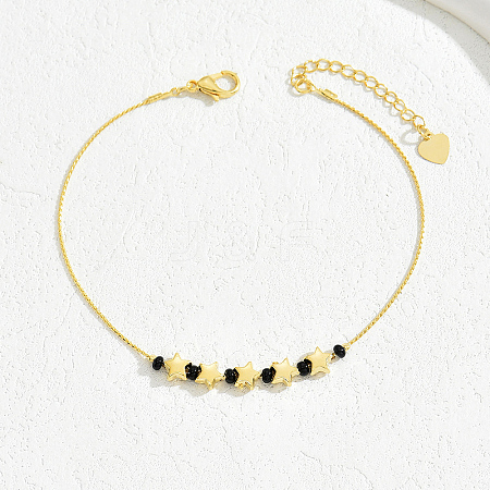 Gold Plated Brass Beads Anklets YN6291-3-1