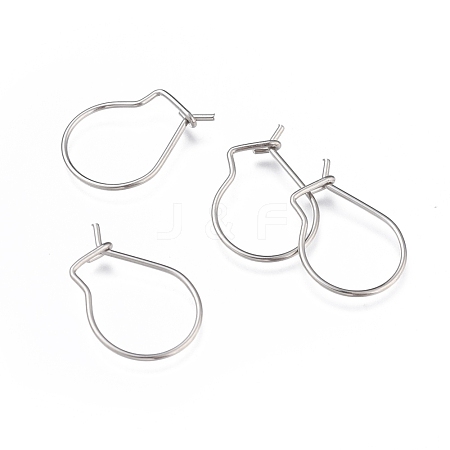 Tarnish Resistant 304 Stainless Steel Hoop Earrings Findings X-STAS-H436-02P-1