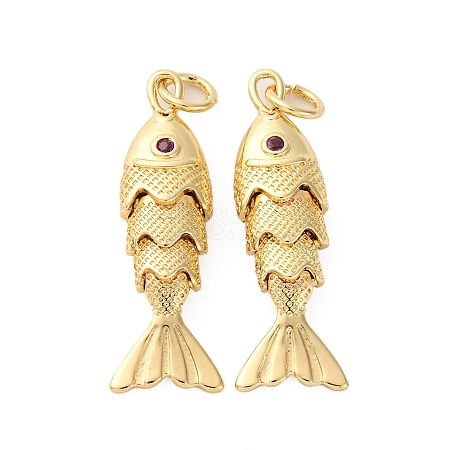 Rack Plating Brass Micro Pave Cubic Zirconia Pendants X-KK-M309-38B-G-1