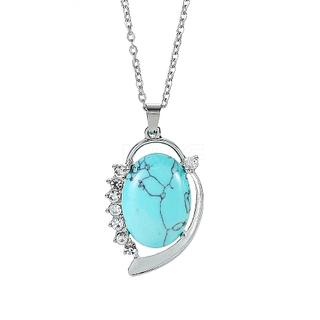 Synthetic Turquoise Pendant Necklaces PW-WG067A5-01-1