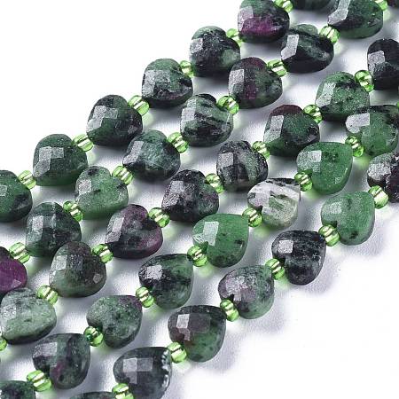 Natural Rudy in Zoisite Beads Strands G-E560-T01-1