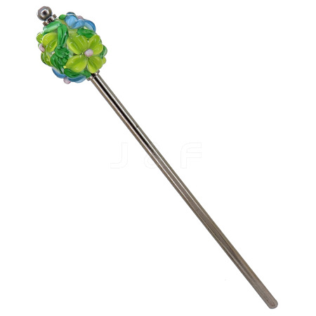 Lampwork & Brass Hair Sticks PW-WG50A30-09-1