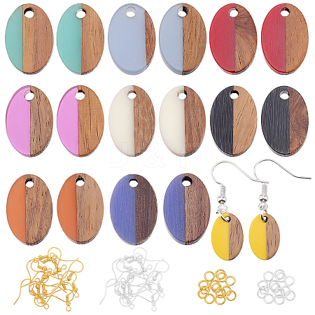 DIY Walnut Wooden Dangle Earring Making Kits DIY-OC0006-82-1