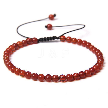 4mm Natural Carnelian Beaded Braided Bracelets SY1950-2-1