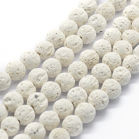 Synthetic Lava Rock Round Beads Strands G-E508-04-6mm-1-1