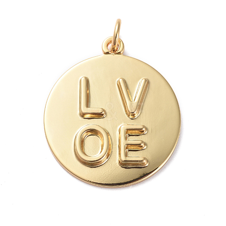 Valentine Theme Brass Pendants ZIRC-G160-32G-1