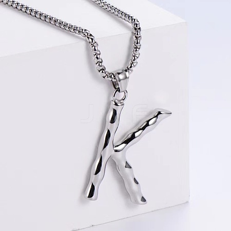 3Pcs Stainless Steel Textured Letter Pendants LW4134-11-1