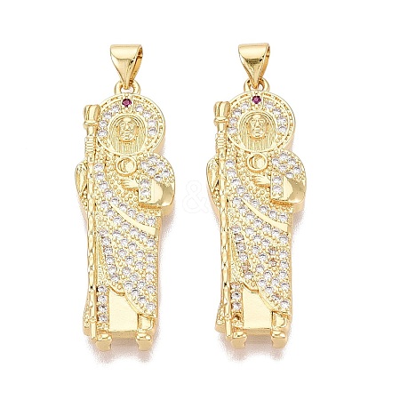 Religion Brass Micro Pave Clear Cubic Zirconia Pendants KK-N287-46D-G-1