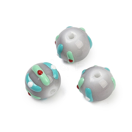 Baking Paint Glass Enamel Beads LAMP-R004-05E-1