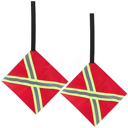 2Pcs Oxford Fabric Reflective Safety Flag for Kayaks AJEW-GF0014-19A-1