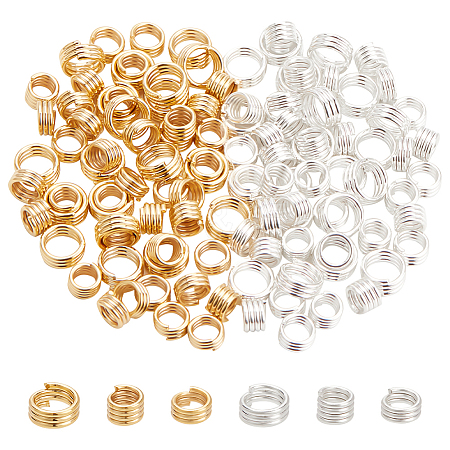 BENECREAT 120Pcs 6 Styles Brass Split Rings KK-BC0012-97-1