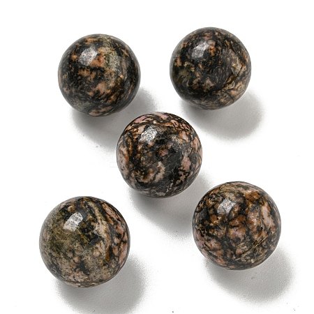 Natural Rhodonite Round Ball Figurines Statues for Home Office Desktop Decoration G-P532-02A-13-1