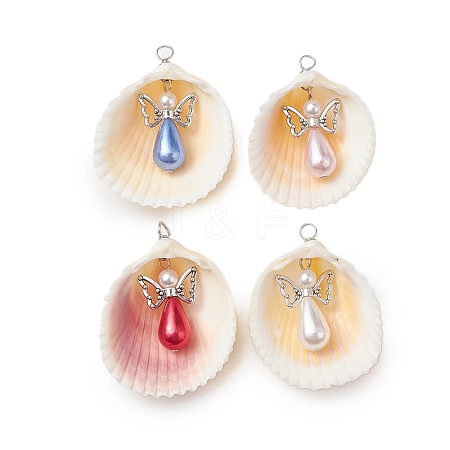 Natural Shell Pendants PALLOY-JF02645-1