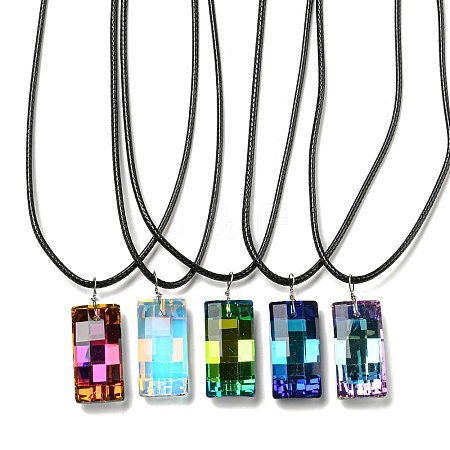 Waxed Cord Necklaces NJEW-P310-07P-1