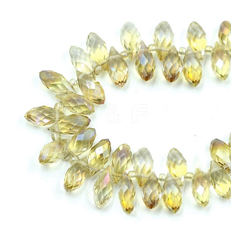 Electroplate Transparent Glass Beads GLAA-WH0039-59B-09-1
