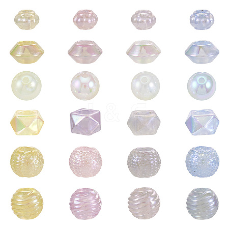 75Pcs 5 Styles Electroplate Acrylic European Beads OACR-TA0002-68-1
