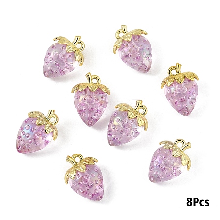 Transparent Acrylic with Alloy Pendants TACR-YW0003-14C-1