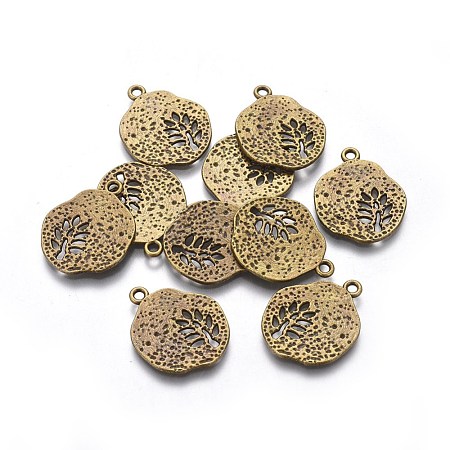 Tibetan Style Alloy Pendants TIBEP-A14120-AB-FF-1