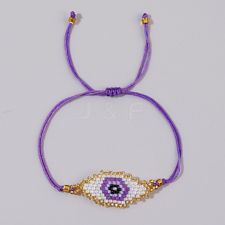 Bohemian Style Handmade Beaded Evil Eye Bracelet for Couples and Friends RR7314-3-1