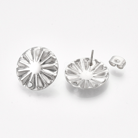Non-Tarnish 304 Stainless Steel Stud Earring Findings STAS-S079-48B-1