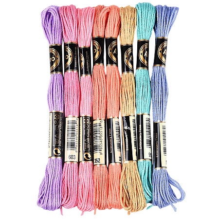 8 Skeins 8 Colors Polyester Sewing Thread OCOR-WH20074-09B-1