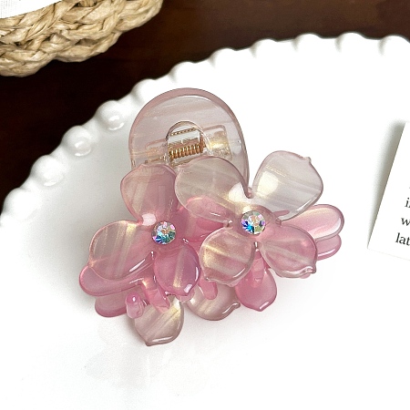 Flower Cellulose Acetate Claw Hair Clips PW-WGCE0CB-02-1