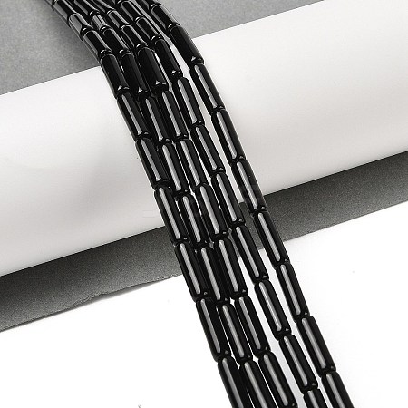 Natural Black Onyx(Dyed & Heated) Beads Strands G-H087-H02-01A-1