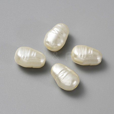 ABS Plastic Imitation Pearl Beads PEAR-WH0004-06-1