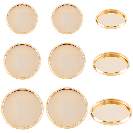 60Pcs 3 Style 304 Stainless Steel Plain Edge Bezel Cups STAS-BBC0007-86-1