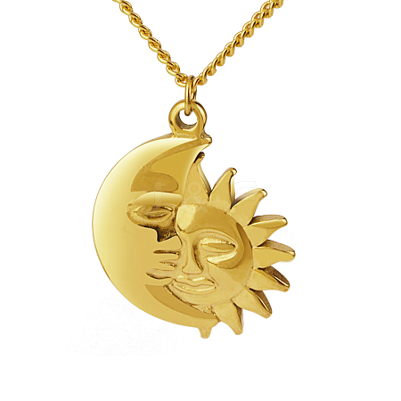 Stylish Stainless Steel Sun Pendant Necklaces for Women EQ3081-5-1