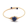 Natural Lapis Lazuli Wrapped Cuff Bangle BJEW-A122-03A-1