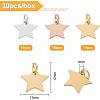 BENECREAT 30Pcs 3 Colors 304 Stainless Steel Charms STAS-BC0002-86-2