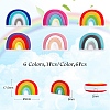 6Pcs 6 Colors Rainbow Silicone Beads JX322A-01-2