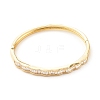 Clear Cubic Zirconia Wave Hinged Bangle BJEW-B054-17G-1