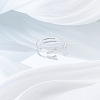 1Pc Letter Brass Rhinestone Open Cuff Rings for Women AJEW-LP0004-47L-S-3