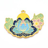 Rack Plating Alloy Enamel Big Pendants ENAM-N056-395D-G-1